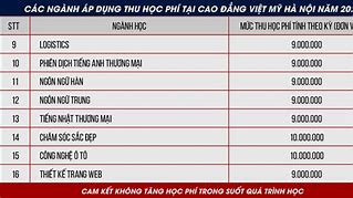 Cao Đẳng Việt Mỹ Hà Nội Học Phí